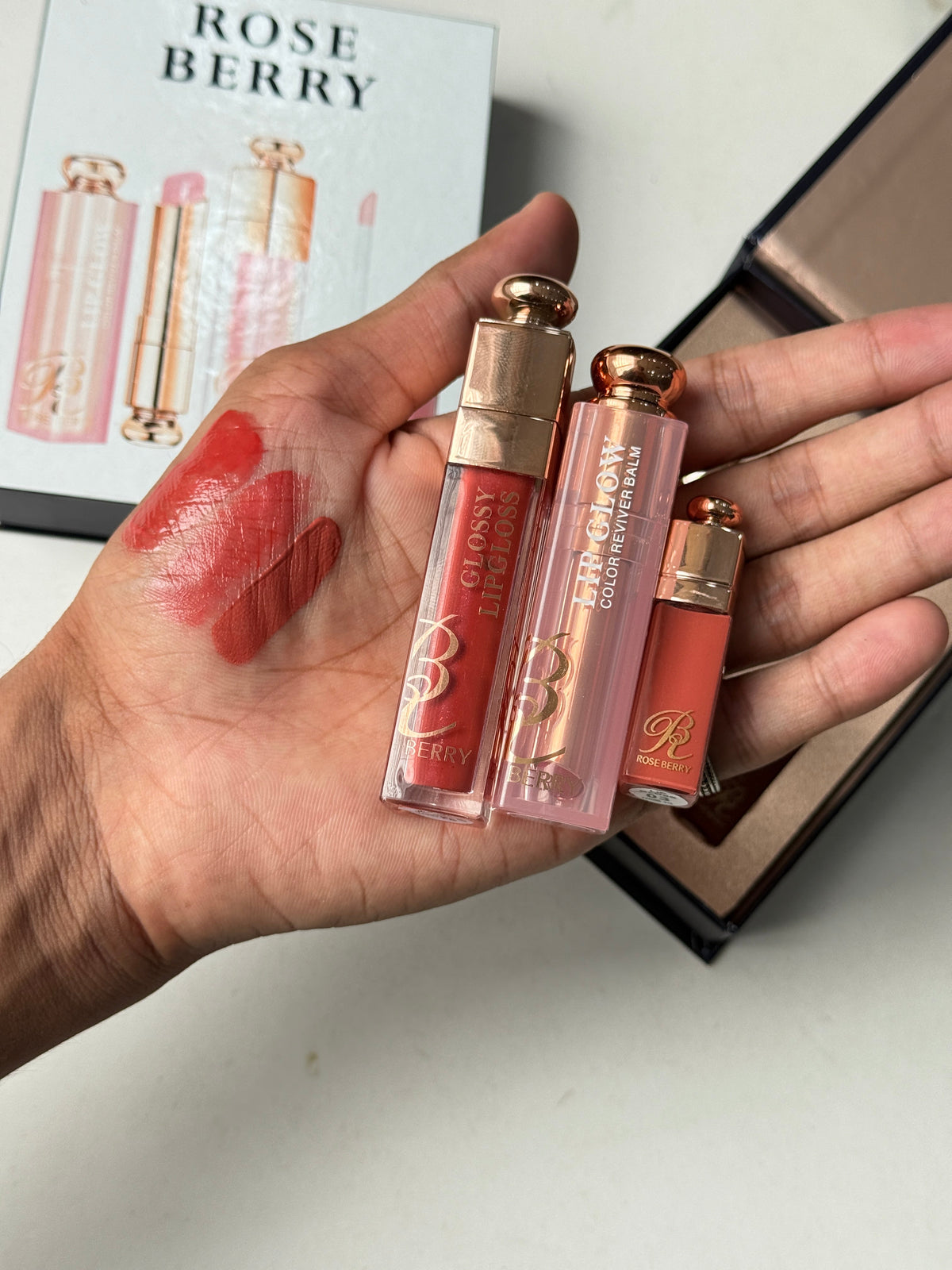 ROSE BERRY Lip Combo 3 Piece Lip Combo Kit